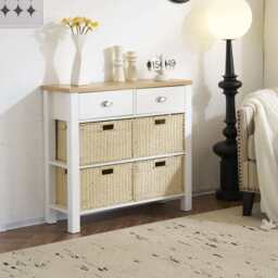 Heritage Hallway Console Table Sideboard With 2 Drawers, White / With 2 Drawers - thumbnail 6