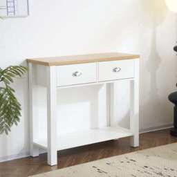 Heritage Hallway Console Table Sideboard With 2 Drawers, White / With 2 Drawers - thumbnail 2