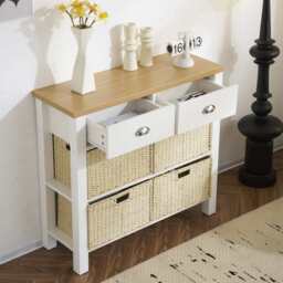 Heritage Hallway Console Table Sideboard With 2 Drawers, White / With 2 Drawers - thumbnail 7