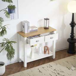 Heritage Hallway Console Table Sideboard With 2 Drawers, White / With 2 Drawers - thumbnail 3