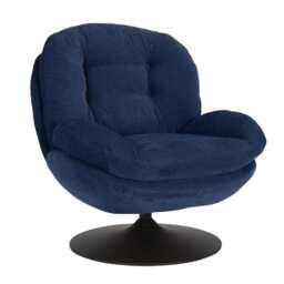 Sol Plush Swivel Leisure Chair, Dark Blue - thumbnail 2