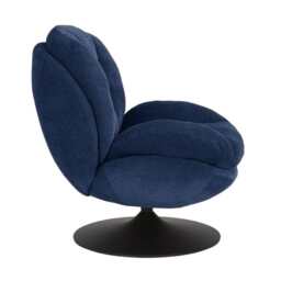 Sol Plush Swivel Leisure Chair, Dark Blue - thumbnail 4