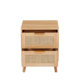 Nature Boho 4-Piece Rattan Bedroom Wardrobe Set With Chests and Bedside Cabinets - thumbnail 8