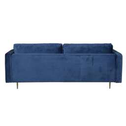 Avery Velvet 3 Seater Sofa with 2 Scatter Cushions, Blue - thumbnail 9