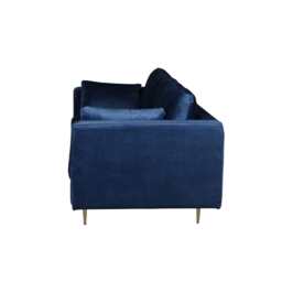 Avery Velvet 3 Seater Sofa with 2 Scatter Cushions, Blue - thumbnail 7