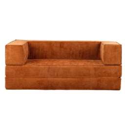 Hugspacee Velvet Compressed Daybed Upholstered Lounge Sofa, Orange - thumbnail 5