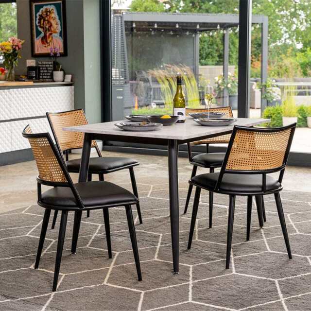Lisa Rectangle Marbled Effect Dining Table - image 1