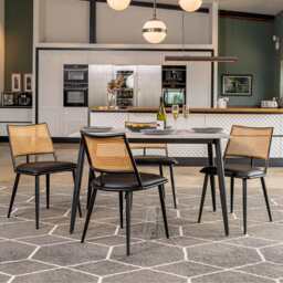 Lisa Rectangle Marbled Effect Dining Table - thumbnail 4