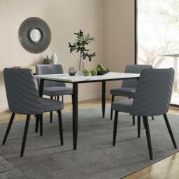Lisa Rectangle Marbled Effect Dining Table - thumbnail 7