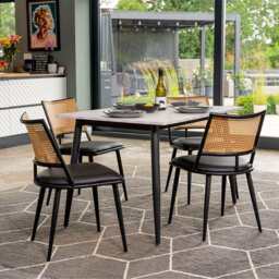 Lisa Rectangle Marbled Effect Dining Table - thumbnail 1