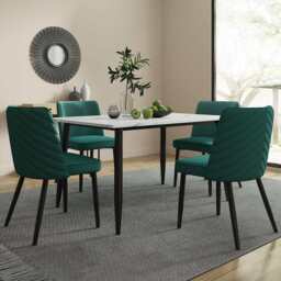 Lisa Rectangle Marbled Effect Dining Table - thumbnail 6