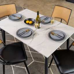 Lisa Rectangle Marbled Effect Dining Table - thumbnail 2