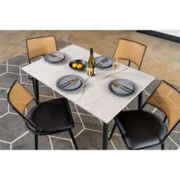 Lisa Rectangle Marbled Effect Dining Table - thumbnail 3