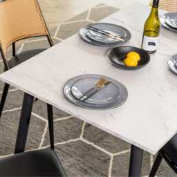 Lisa Rectangle Marbled Effect Dining Table - thumbnail 8