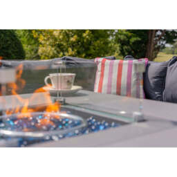 Vancouver 6 Seater Rattan Garden Corner Sofa Set with Cubic Fire Pit Table and Rain cover - thumbnail 7