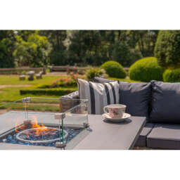 Vancouver 6 Seater Rattan Garden Corner Sofa Set with Cubic Fire Pit Table and Rain cover - thumbnail 8