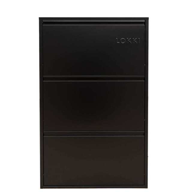 Lokki® 3 Doors Shoe Storage Cabinet, Black - image 1