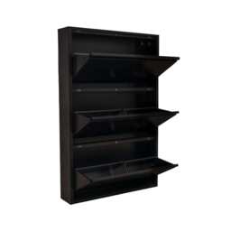 Lokki®  3 Doors Shoe Storage Cabinet, Black - thumbnail 4