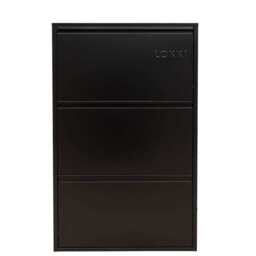 Lokki®  3 Doors Shoe Storage Cabinet, Black - thumbnail 1