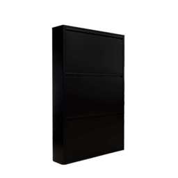 Lokki®  3 Doors Shoe Storage Cabinet, Black - thumbnail 2