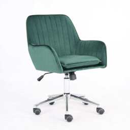 Melton Office Chair Upholstered Velvet Channel Tufted, Green - thumbnail 5