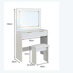 Mercury hollywood Style Dressing Table and Stool Set With Led Lighting - thumbnail 5