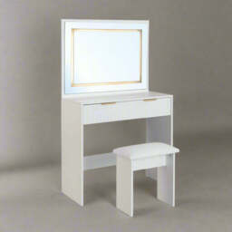Mercury hollywood Style Dressing Table and Stool Set With Led Lighting - thumbnail 2