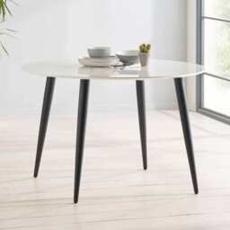 Lisa Round Marbled Effect Dining Table - thumbnail 2