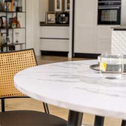 Lisa Round Marbled Effect Dining Table - thumbnail 8