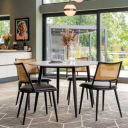 Lisa Round Marbled Effect Dining Table - thumbnail 4