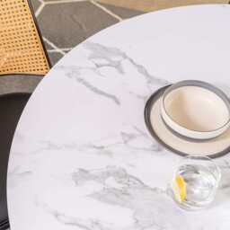 Lisa Round Marbled Effect Dining Table - thumbnail 9