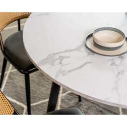 Lisa Round Marbled Effect Dining Table - thumbnail 7