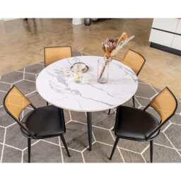 Lisa Round Marbled Effect Dining Table - thumbnail 3