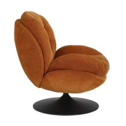 Sol Plush Swivel Leisure Chair, Orange - thumbnail 5