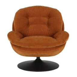 Sol Plush Swivel Leisure Chair, Orange - thumbnail 4