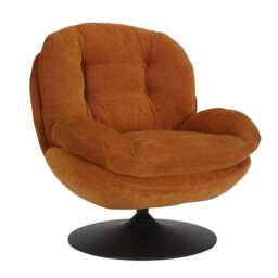 Sol Plush Swivel Leisure Chair, Orange - thumbnail 3