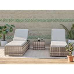 Vancouver Rattan Sun Lounger Set In Grey, With Rain Cover - thumbnail 8