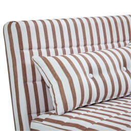 Jola x Large Velvet Foldable 2.5 Seater Sofa Bed with Pillows, Brown Stripe - thumbnail 6