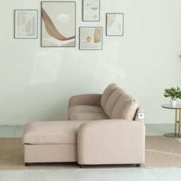 Anti-Scratching Microfibre Fabric Corner Sofa Storage Sofa 3 Seater Corner Sofa With Chaise, Pink - thumbnail 9