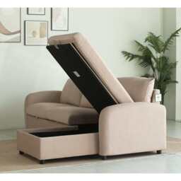 Anti-Scratching Microfibre Fabric Corner Sofa Storage Sofa 3 Seater Corner Sofa With Chaise, Pink - thumbnail 7