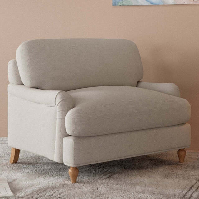 Bunburry Leisure Chair Upholstered Armchair, Linen Beige