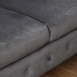 Toronto 3 Seater Chesterfield Style Velvet Sofa Bed In Grey - thumbnail 9
