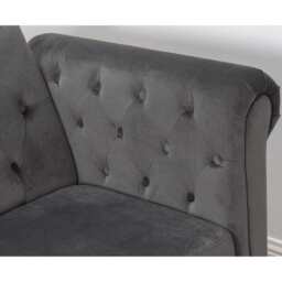 Toronto 3 Seater Chesterfield Style Velvet Sofa Bed In Grey - thumbnail 8