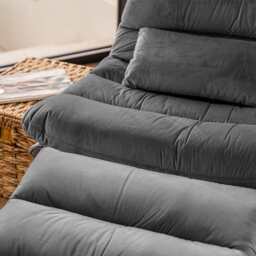 Manu Swivel Chair With Footstool And Pillow In Grey - thumbnail 5
