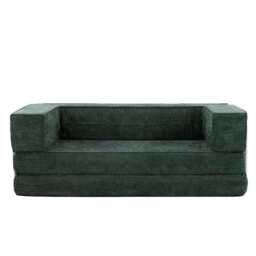Hugspacee Velvet Compressed Daybed Upholstered Lounge Sofa, Dark Green - thumbnail 4