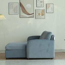 Anti-Scratching Microfibre Fabric Corner Sofa Storage Sofa 3 Seater Corner Sofa With Chaise, Blue - thumbnail 9