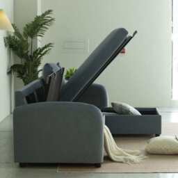 Anti-Scratching Microfibre Fabric Corner Sofa Storage Sofa 3 Seater Corner Sofa With Chaise, Blue - thumbnail 7