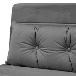 Jola Velvet Foldable Single Sofa Bed with Pillow, Grey - thumbnail 6