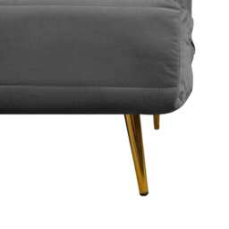 Jola Velvet Foldable Single Sofa Bed with Pillow, Grey - thumbnail 5