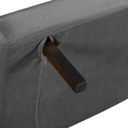 Jola Velvet Foldable Single Sofa Bed with Pillow, Grey - thumbnail 4